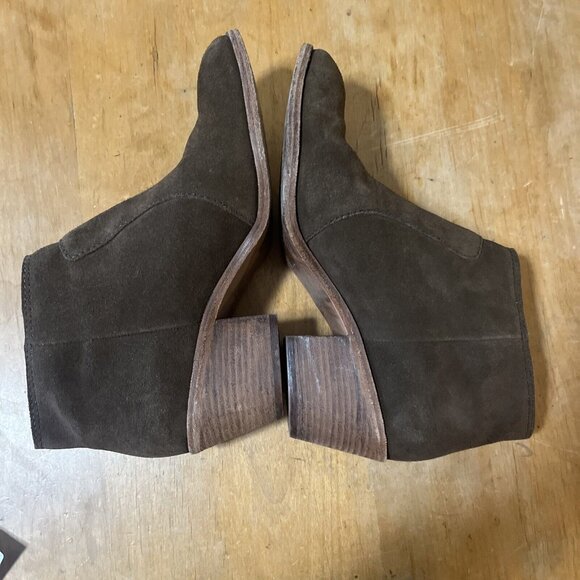 Madewell Janice Side Zip Booties Boots Size 10 Leather Brown F5076 2in Heel - Picture 7 of 14